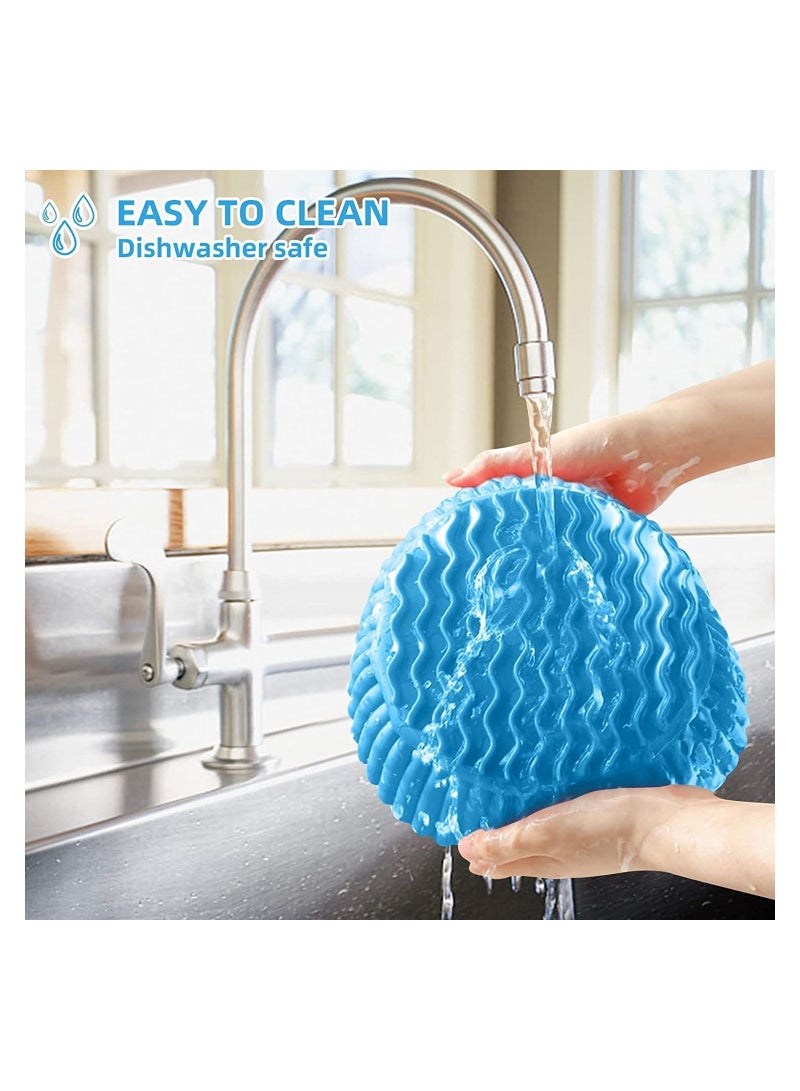 Y&D 2Pcs Air Fryer silicone liners, Food safe Fryer oven accessories, Reusable Liners, 7.5-inch Fryer Liners(blue/red) - Image 4