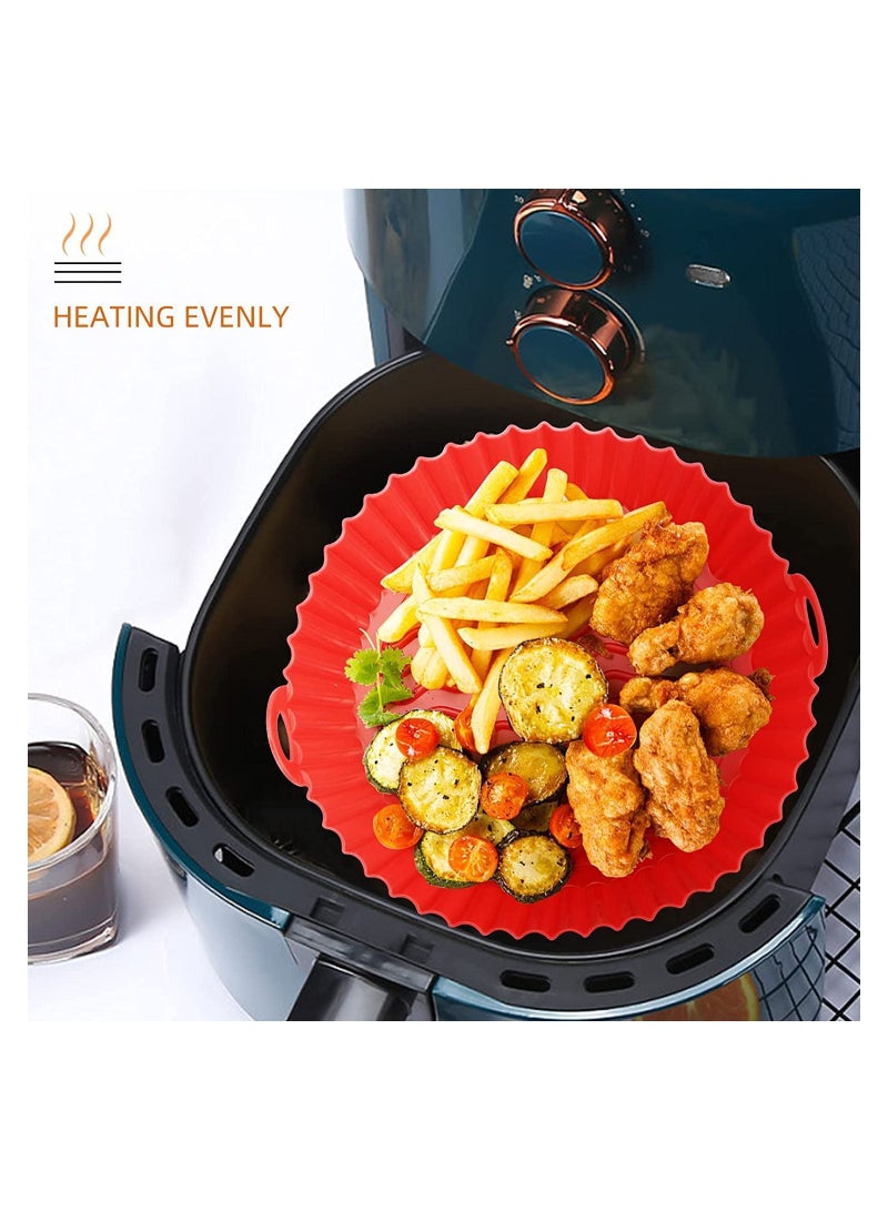 Y&D 2Pcs Air Fryer silicone liners, Food safe Fryer oven accessories, Reusable Liners, 7.5-inch Fryer Liners(blue/red) - Image 5