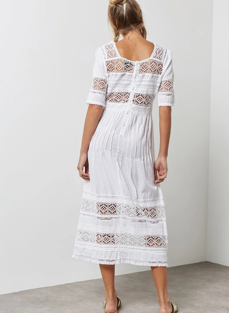 TOPSHOP Broderie Midi Dress