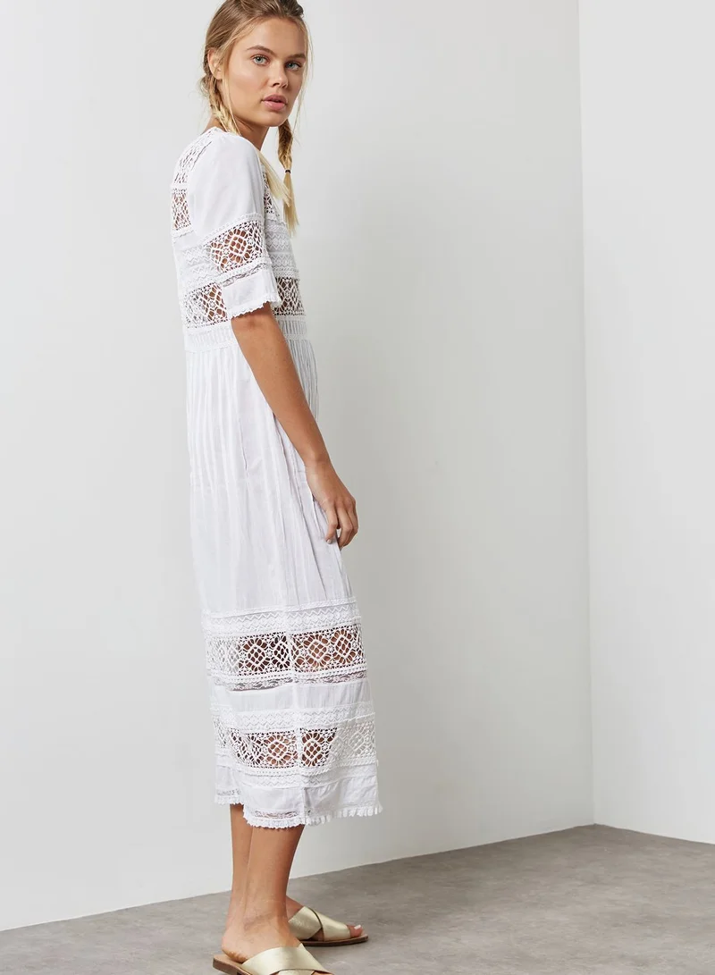 TOPSHOP Broderie Midi Dress