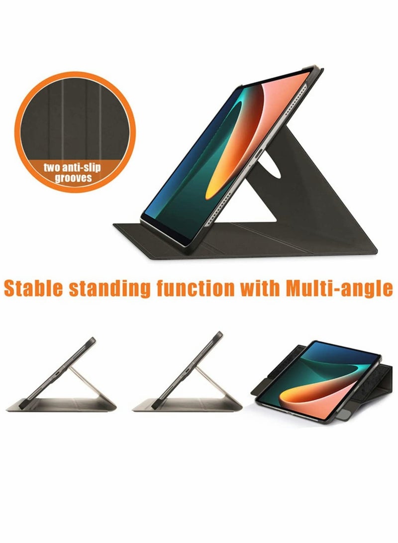 حافظة Xiaomi Mi Pad 5 Pro مع حزام مرن وحامل قلم، وظيفة النوم/الاستيقاظ التلقائي، غلاف من جلد PU - Image 4
