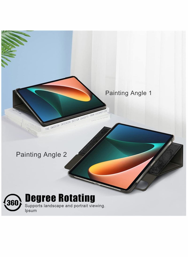 حافظة Xiaomi Mi Pad 5 Pro مع حزام مرن وحامل قلم، وظيفة النوم/الاستيقاظ التلقائي، غلاف من جلد PU - Image 5