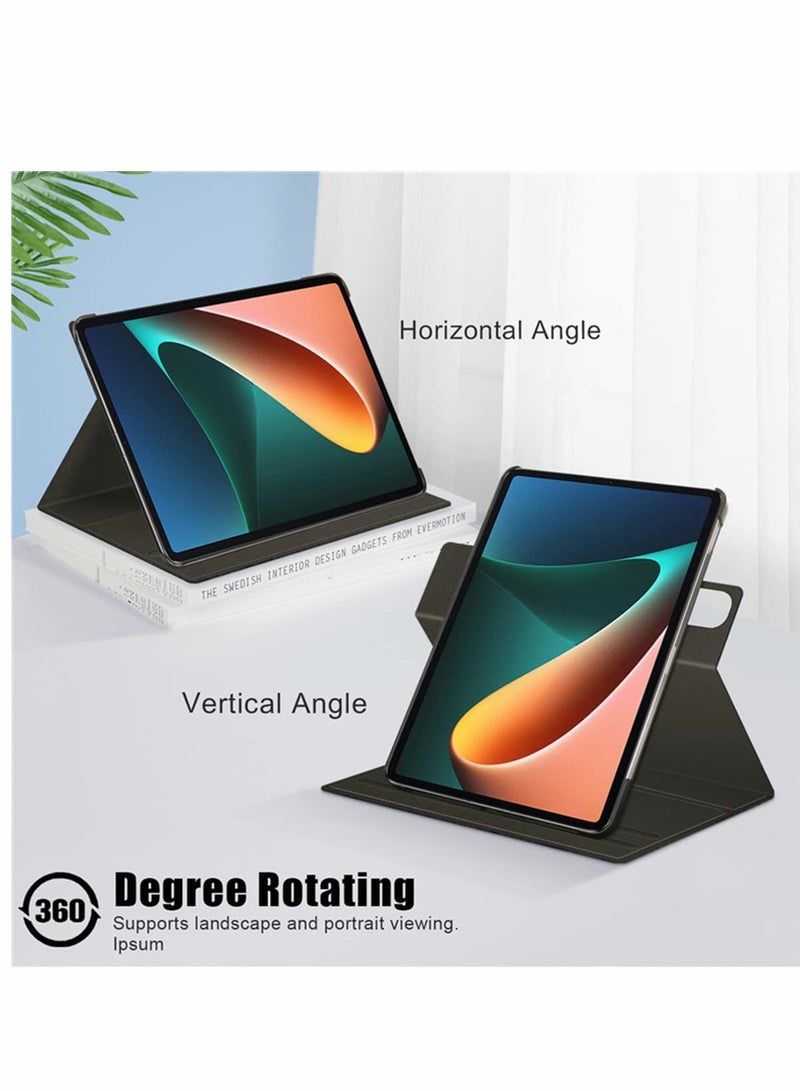 حافظة Xiaomi Mi Pad 5 Pro مع حزام مرن وحامل قلم، وظيفة النوم/الاستيقاظ التلقائي، غلاف من جلد PU - Image 3