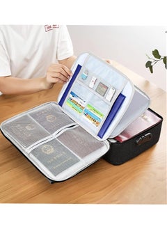 Generic File Storage Organizer Bag with Lock, File Storage Box Multi-Layer Large Capacity Certificate File Bag Portable Filing Organizer Bag for Travel Business and Home (Black)  - Image 5