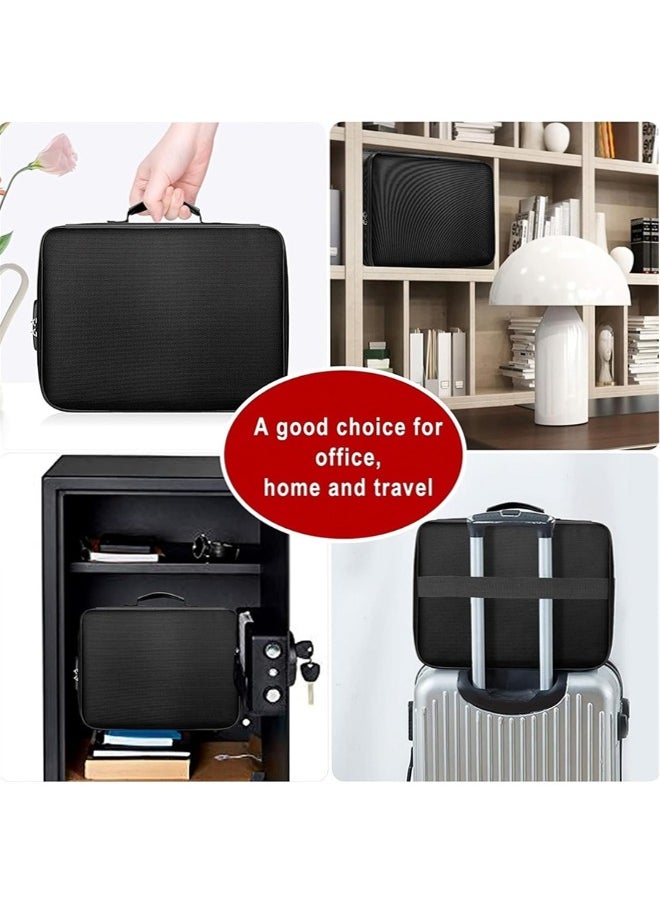 Generic - File Storage Organizer Bag with Lock, File Storage Box Multi-Layer Large Capacity Certificate File Bag Portable Filing Organizer Bag for Travel Business and Home (Black) - Image 1