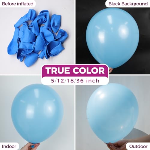 Bezente Blue Balloons Latex Party Balloons - 100 Pack 12 inch Round Helium Light Blue Balloons for Bridal Shower Wedding Birthday Party Decorations - Image 2