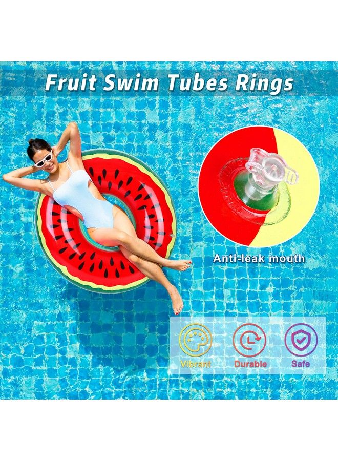 Elcoho 5 Pieces Inflatable Pool Floats 29.5 Inches Swim Tubes Rings Fruits Swimming Rings Big Beach Swimming Water Toys For Summer Outdoor Party Favors - Image 5