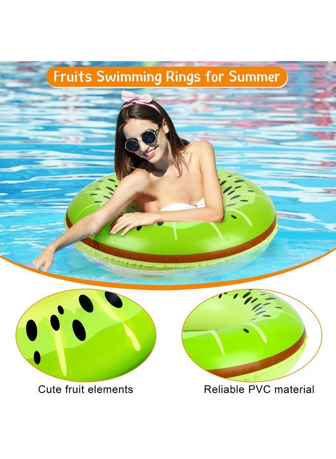 Elcoho 5 Pieces Inflatable Pool Floats 29.5 Inches Swim Tubes Rings Fruits Swimming Rings Big Beach Swimming Water Toys For Summer Outdoor Party Favors - Image 4