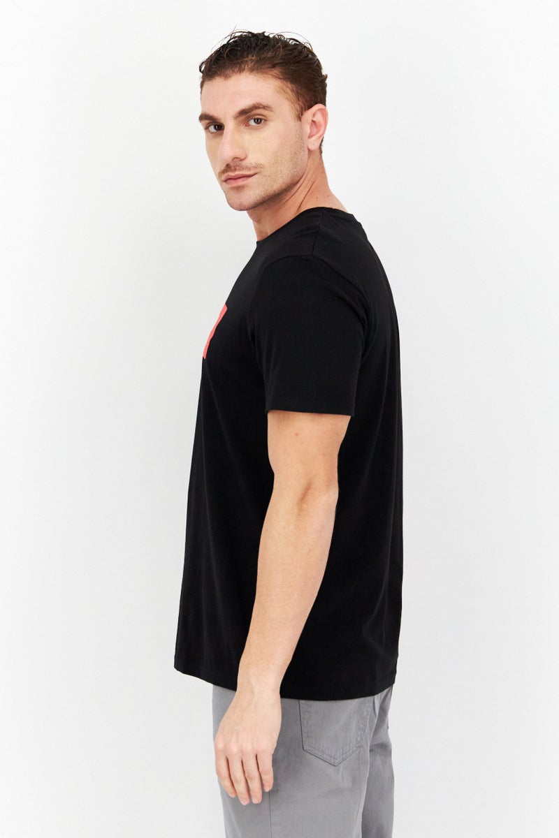 Bolzr تي شيرت رجالي بأكمام قصيرة وياقة دائرية، مطبوع برسومات، أسود - Image 4