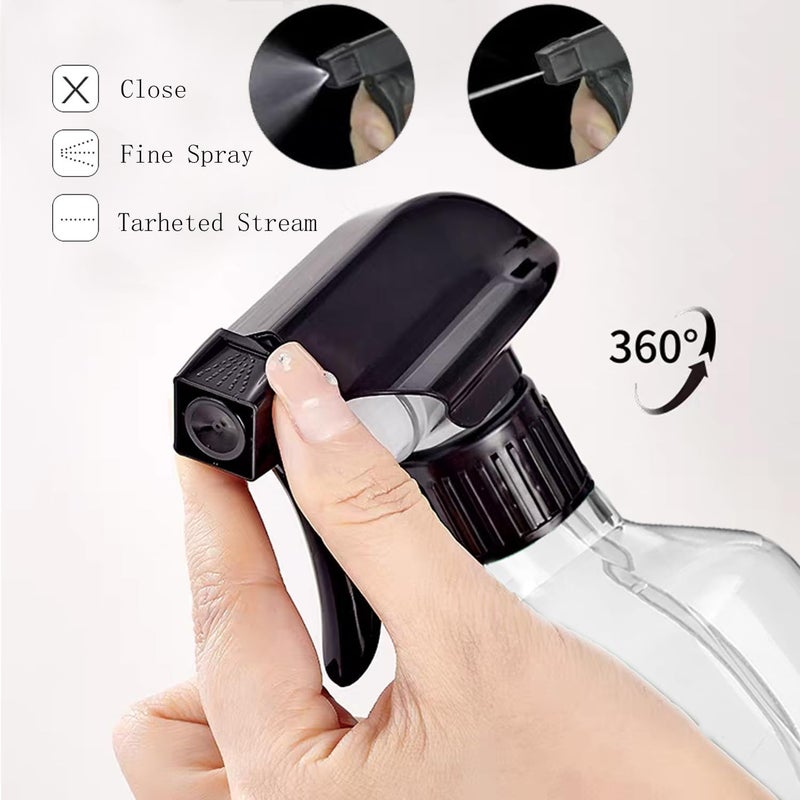 Likealot 2 Pack Leakproof Spray Bottles 300ml - Adjustable Nozzle (Mist/Jet), Refillable PET Plastic for Hair, Cleaning, Plants, Travel | BPA-Free, No-Spill Design, Salon & Home Essentials (Green) - Image 3