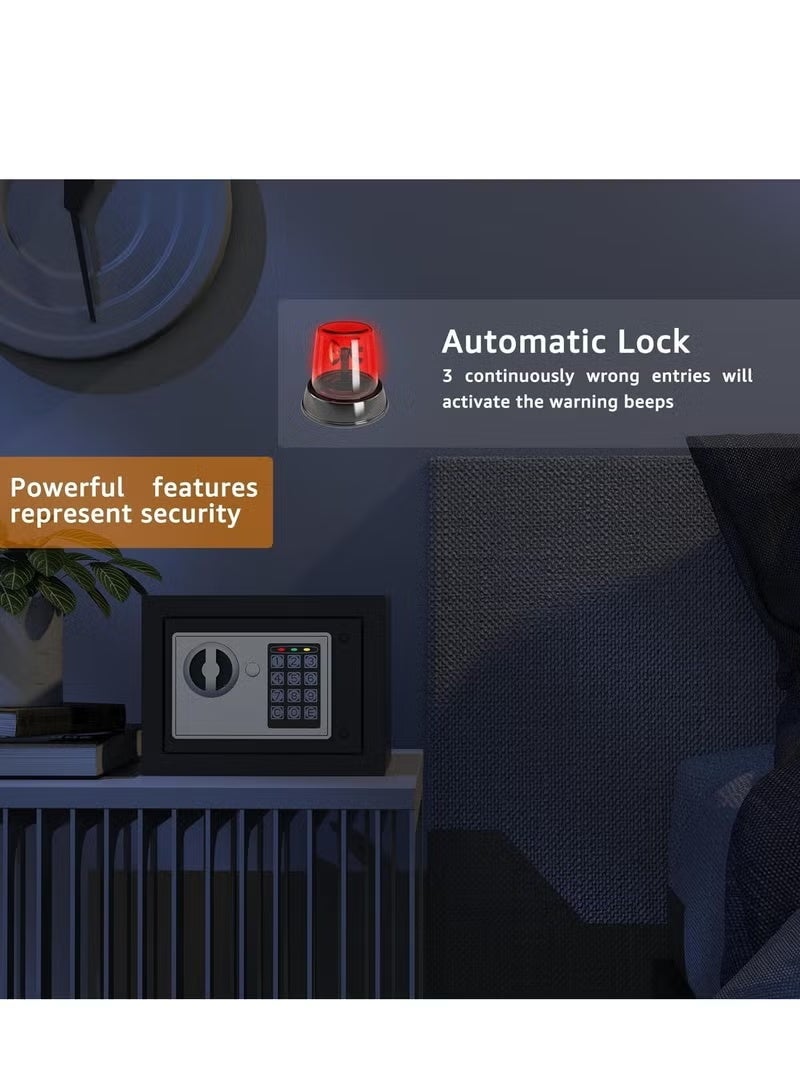 Healife Security Safe - Digital Safe Electronic Steel Lock Box with Keypad to Protect Money, Jewelry, Passports for Home, Business or Travel Black - Image 5