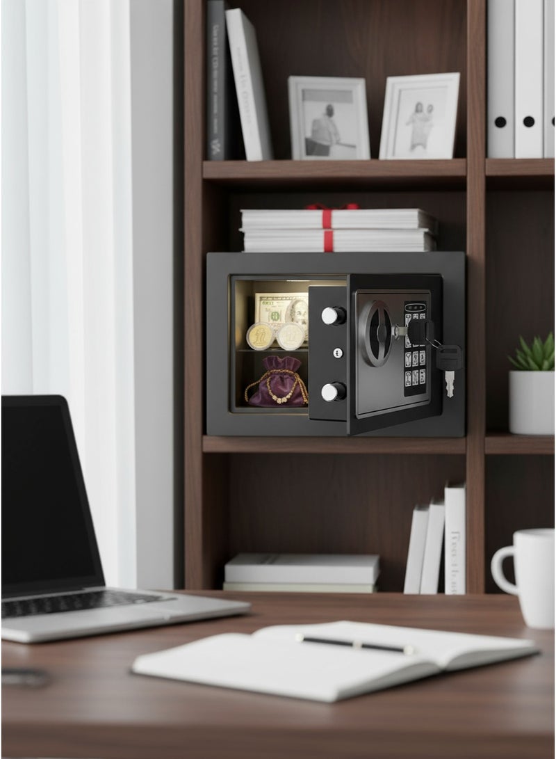 Healife Security Safe - Digital Safe Electronic Steel Lock Box with Keypad to Protect Money, Jewelry, Passports for Home, Business or Travel Black - Image 2