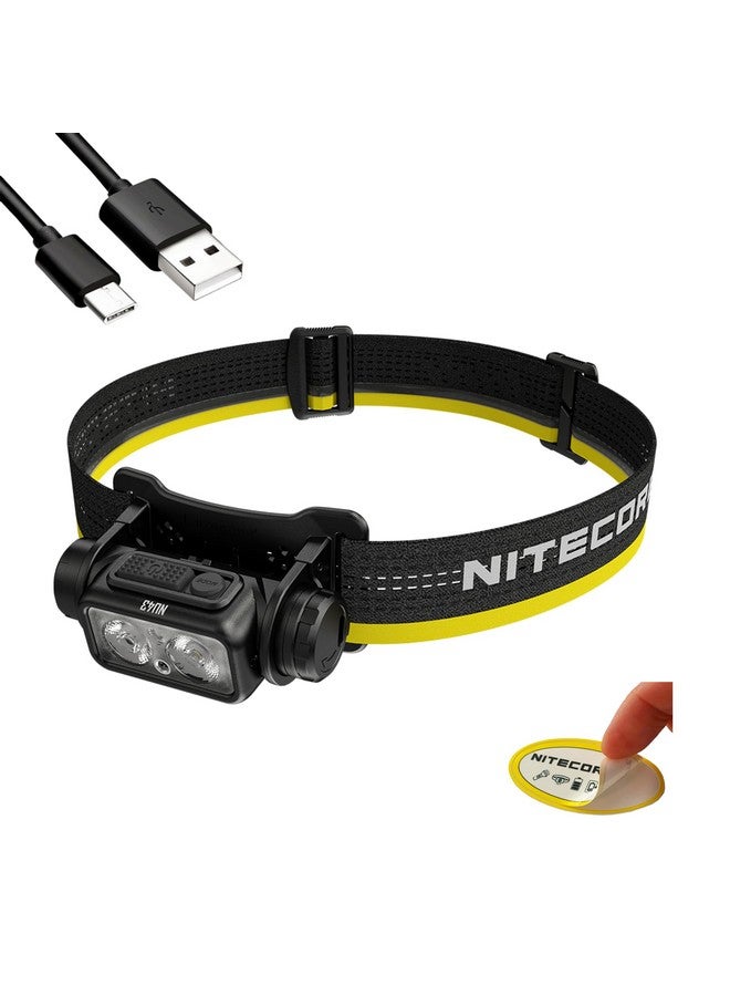 NITECORE Nu43 Rechargeable Headlamp, 1400 Lumens Usb-C Bright Lightweight For Camping, Running, Or Working, With Spotlight, Floodlight, Red Light, Including Nitecores Sticker - Image 1