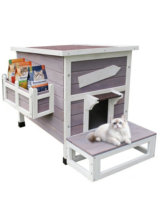 Rockever Outdoor Cat Shelter with Escape Door Rainproof Outside Kitty House - Image 1