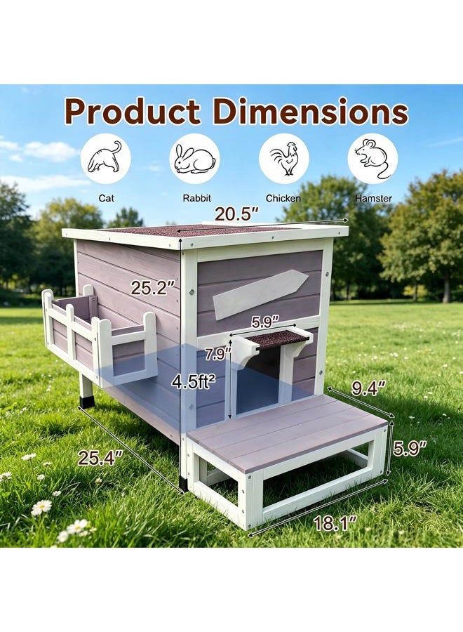 Rockever Outdoor Cat Shelter with Escape Door Rainproof Outside Kitty House - Image 2