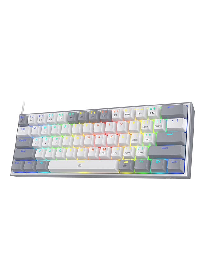 Redragon FIZZ K617 60% Mechanical Keyboard, Red Key Switches, Hot-Swappable, Detachable Type-C Cable, Pro Software Customizable RGB, Full Rollover 61-Keys, White/Gray | K617-RGB
