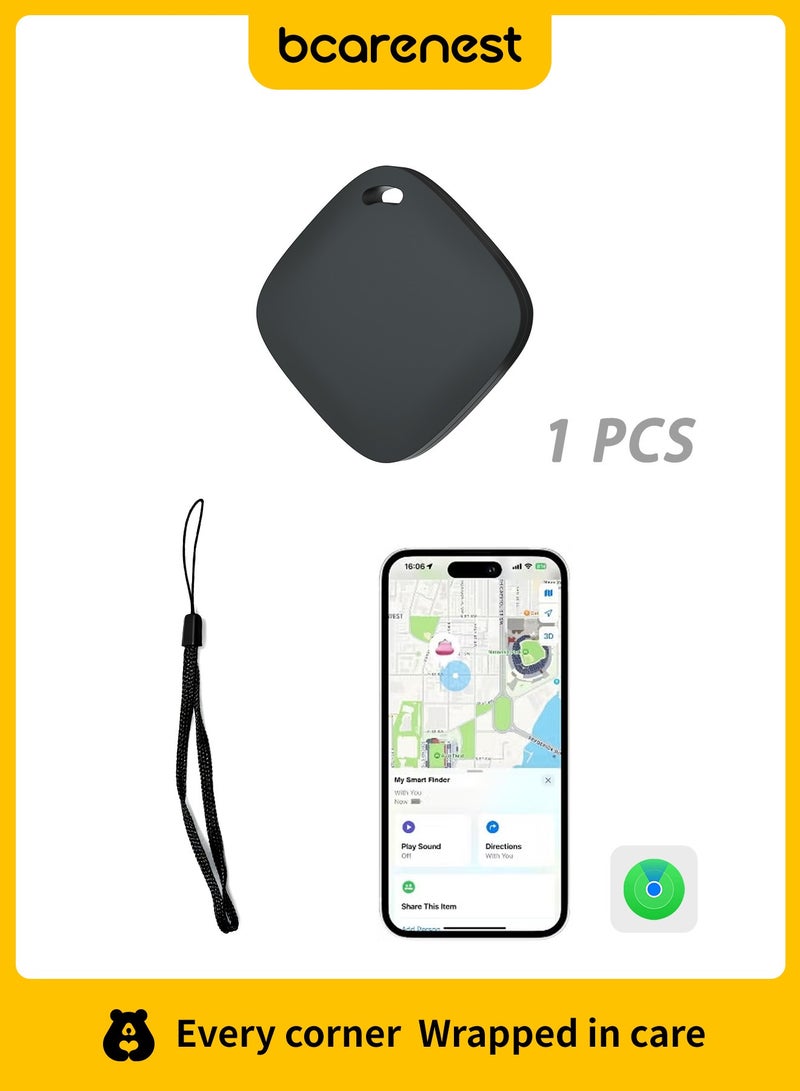 Bcarenest Smart Bluetooth Tracker (iOS Only, Apple Find My Compatible) - Anti-Lost Device for Kids, Backpacks, Wallets, Luggage & Bicycles | Airtag Alternative (Black) - Image 1