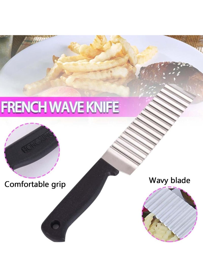 CMGTYYD 2PCS Crinkle Cutter, Crinkle Chip Cutter, Chip Cutter for Perfect Fries and Chips, Easy to Use and Clean, Ideal for Home Cooking and Kitchen Use  - Image 3