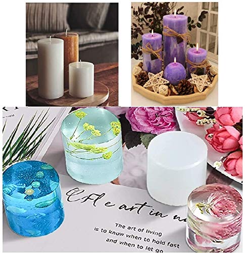 GTian 2 Sizes Cylinder Candle Molds for Candle Making Silicone Candle Molds Pillar Candles Resin Mould Epoxy Resin Casting Molds for DIY Aromatherapy Candles, Wax, Soaps, Polymer Clay - Image 5