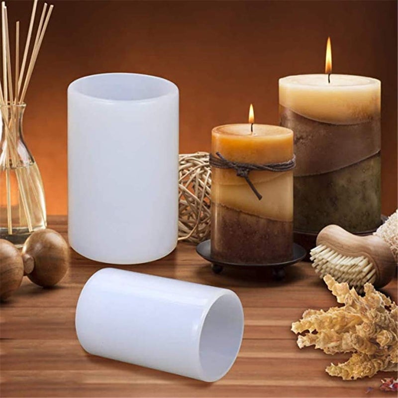 GTian 2 Sizes Cylinder Candle Molds for Candle Making Silicone Candle Molds Pillar Candles Resin Mould Epoxy Resin Casting Molds for DIY Aromatherapy Candles, Wax, Soaps, Polymer Clay - Image 2
