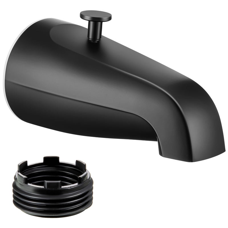Enhon Tub Spout with Rear Diverter Bathtub Spout Fitting 12Inch or 34Inch IPS 514 Inch Length Bathroom Bathtub Faucet with AdapterMatte BlackWithout Handheld Shower Fitting - Image 2