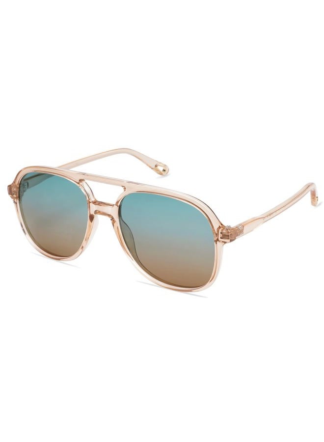Sojos Retro Square Polarized Aviator Sunglasses Womens Mens 70s Vintage Double Bridge Sun Glasses SJ2174, Clear Brown/Green & Brown - Image 1