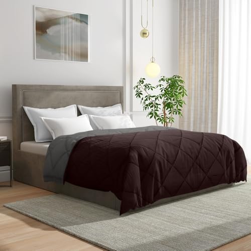 Wakefit Comforter Single Bed | 120 GSM | Quilt AC Blanket for Single Size Bed | Reversible Super Soft Microfiber Blanket | 90x60 Inches - Brown Stone & Night Owl - Image 4