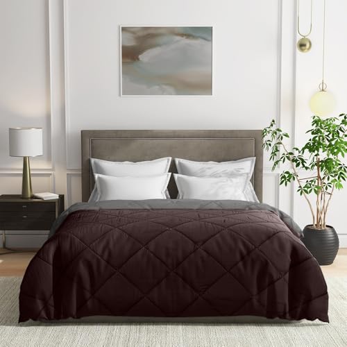 Wakefit Comforter Single Bed | 120 GSM | Quilt AC Blanket for Single Size Bed | Reversible Super Soft Microfiber Blanket | 90x60 Inches - Brown Stone & Night Owl - Image 2