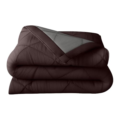 Wakefit Comforter Single Bed | 120 GSM | Quilt AC Blanket for Single Size Bed | Reversible Super Soft Microfiber Blanket | 90x60 Inches - Brown Stone & Night Owl - Image 5