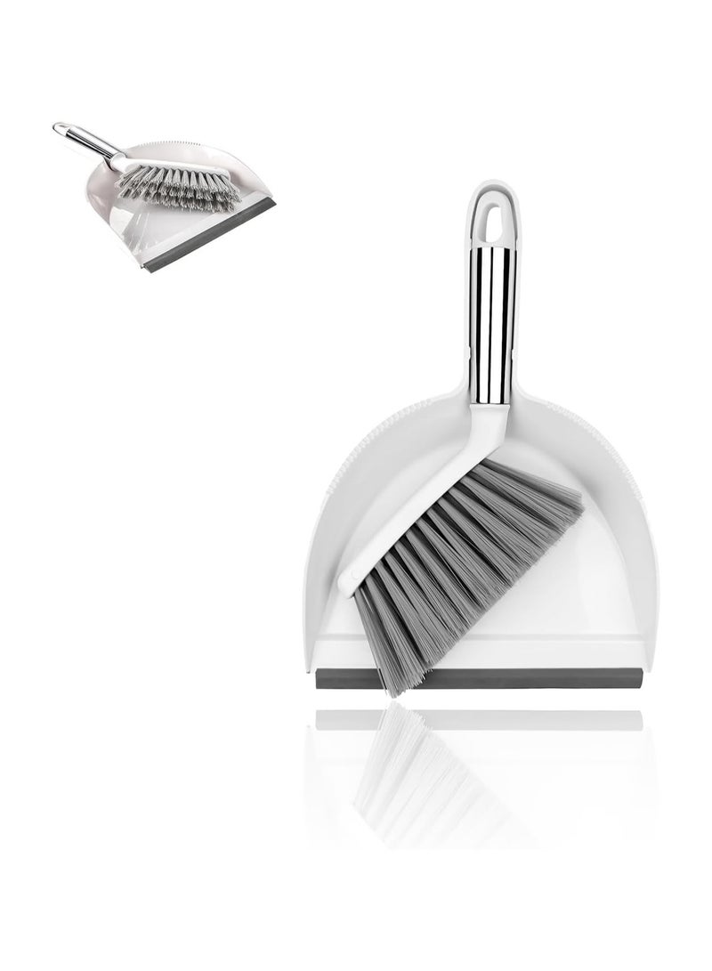 Compact Broom and Dustpan Set for Home, Kitchen, Desktop, and Pets | Mini Handheld Dustpan with Small Brush | Efficient Cleaning Tool for Quick Cleanup - Image 1