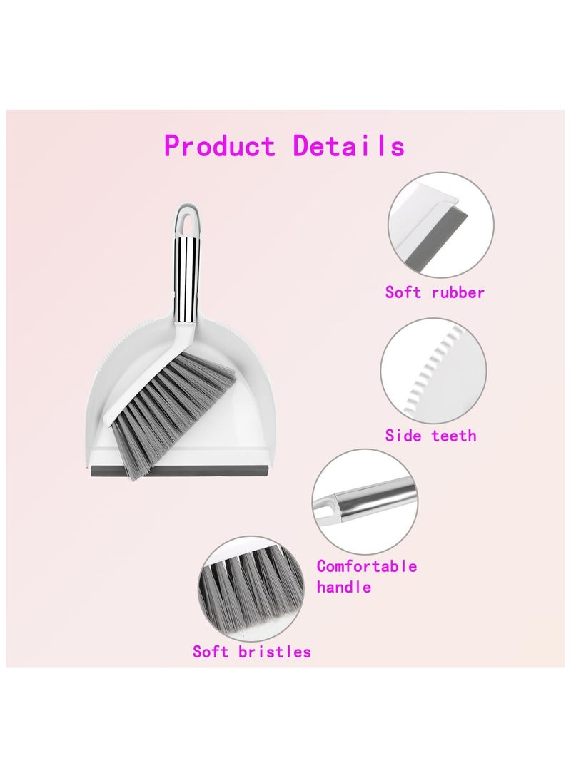 Compact Broom and Dustpan Set for Home, Kitchen, Desktop, and Pets | Mini Handheld Dustpan with Small Brush | Efficient Cleaning Tool for Quick Cleanup - Image 2