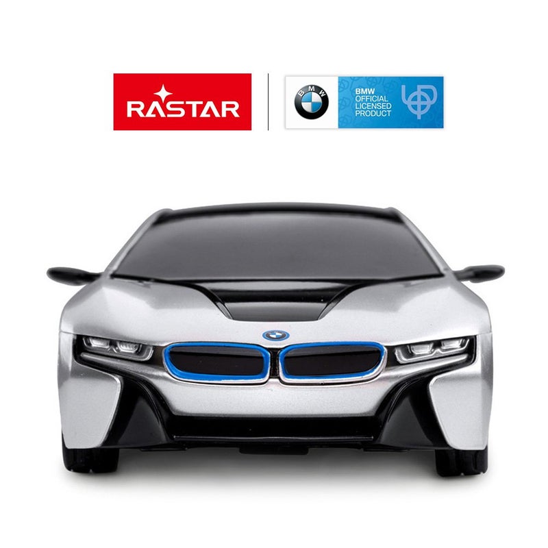 RASTAR BMW i8 RC Car BMW i8 1/24 Remote Control Car, BMW Toy Car - Silver - Image 2