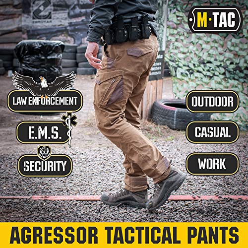 M-Tac Aggressor Flex Tactical Cargo Pants for Men – Durable Rip-Stop Cargo Work Trousers with Reinforced Knees, Stretch Fit and Outdoor Comfort (Coyote Brown, 34/34) - Image 2