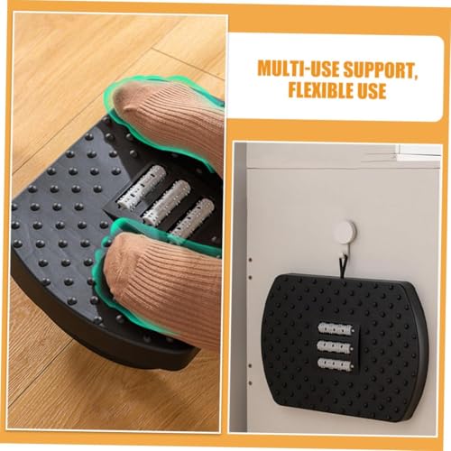Tarkan Mini Rocking Footrest, 33x23.5x12 cm, Under Desk Foot Riser, Toilet Stool, Black - Image 4