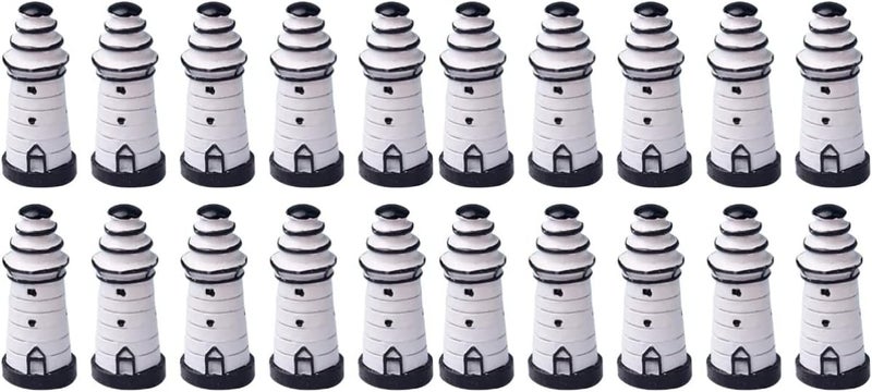 klarako Resin Crafts Micro Landscape Decoration 20 PCS Mini Lighthouse Mini Lighthouse Decor Mini Lighthouse Statue DIY Accessories Figurine Decorative Nautical Resin Crafts Bonsai Craft Decor - Image 1
