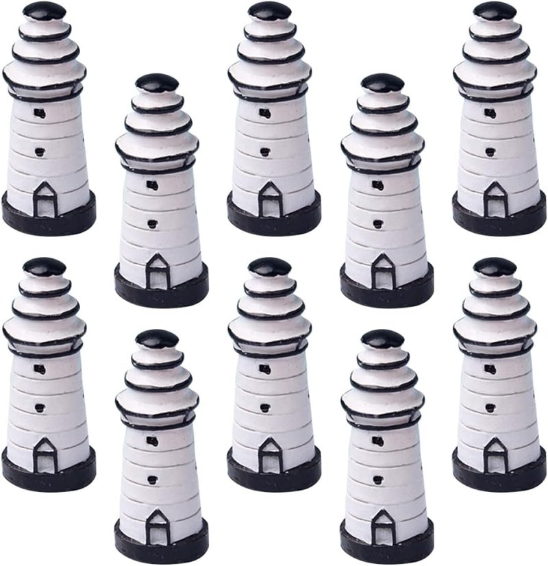 klarako Resin Crafts Micro Landscape Decoration 20 PCS Mini Lighthouse Mini Lighthouse Decor Mini Lighthouse Statue DIY Accessories Figurine Decorative Nautical Resin Crafts Bonsai Craft Decor - Image 5