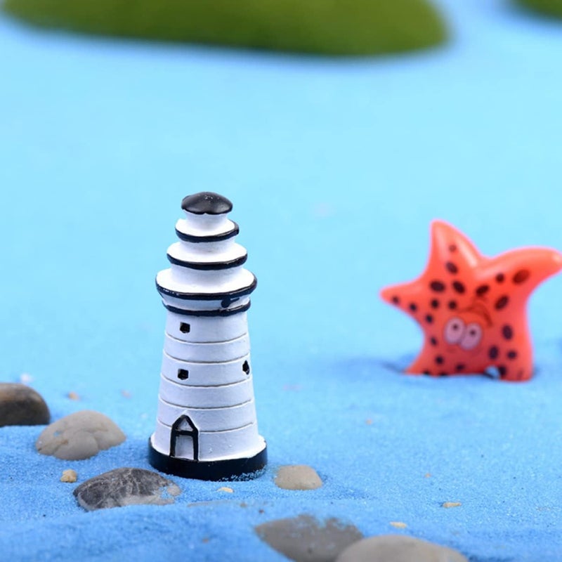 klarako Resin Crafts Micro Landscape Decoration 20 PCS Mini Lighthouse Mini Lighthouse Decor Mini Lighthouse Statue DIY Accessories Figurine Decorative Nautical Resin Crafts Bonsai Craft Decor - Image 4