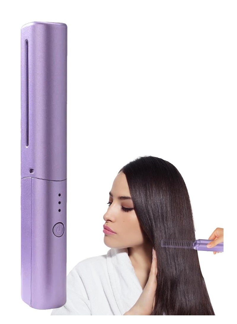 ELTRAZONE Rechargeable Mini Hair Straightener , Mini Flat Iron Hair Straightener Travel Size Rechargeable , 4000mAh Battery Straightener Brush , Portable 3 Level Hair Straightener , 4000mAh Battery Straightene - Image 1