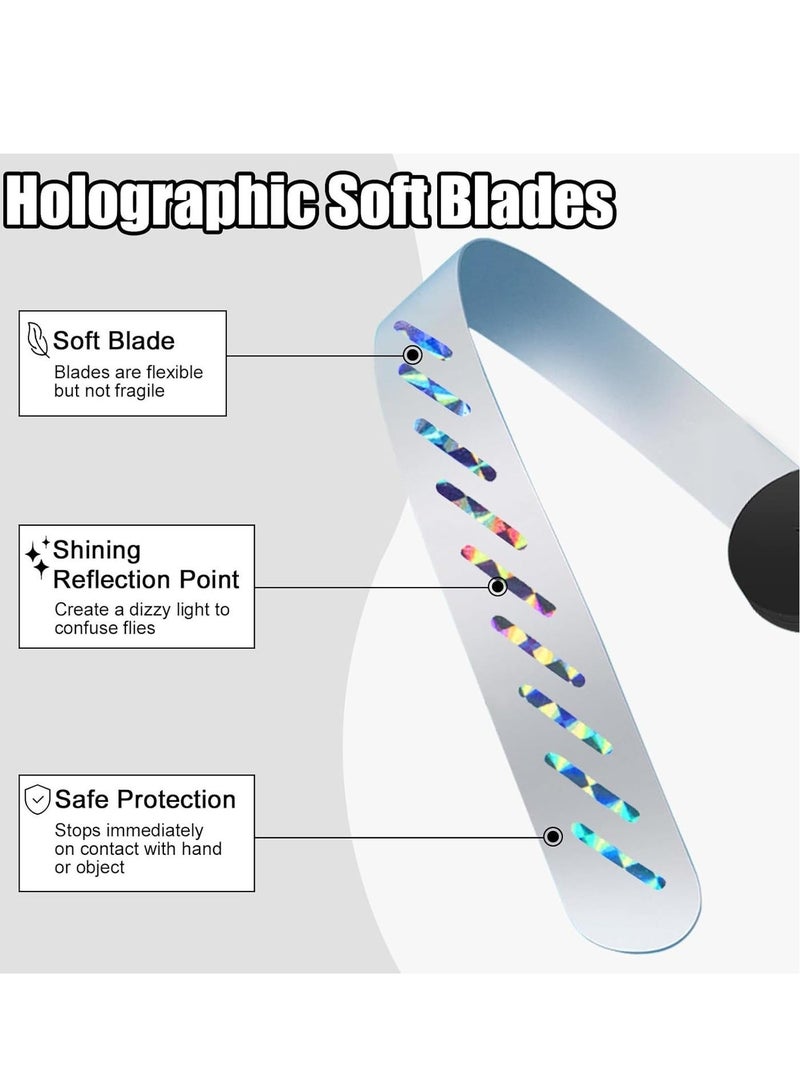 Y&D 3PCS Glovv Fly Fans for Tables, Food Fans to Keep Flies Away Indoor Outdoor, Bug Deterrent Spinners Portable Battery Powered Flies Table Top Fan for Dinner Home, Camping, Picnic (Black 3 Pack) - Image 3