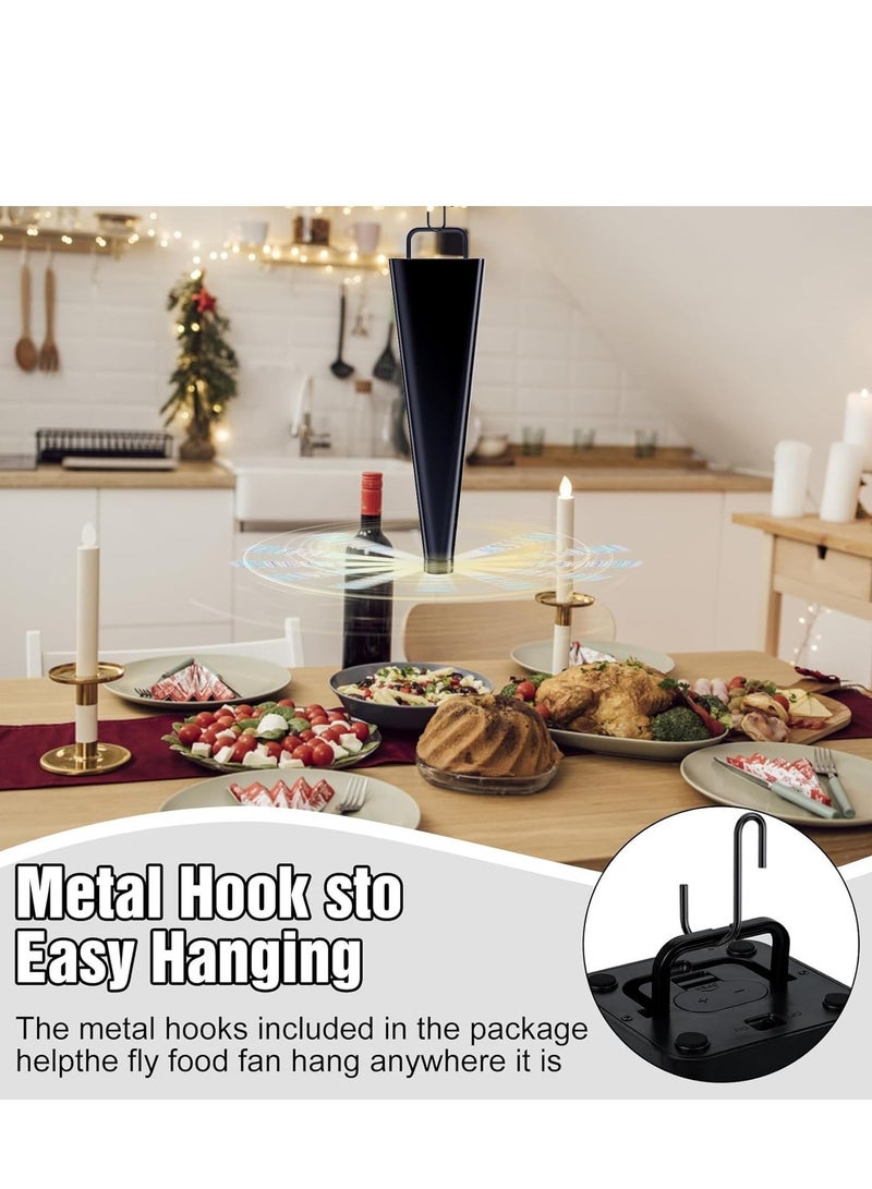 Y&D 3PCS Glovv Fly Fans for Tables, Food Fans to Keep Flies Away Indoor Outdoor, Bug Deterrent Spinners Portable Battery Powered Flies Table Top Fan for Dinner Home, Camping, Picnic (Black 3 Pack) - Image 5