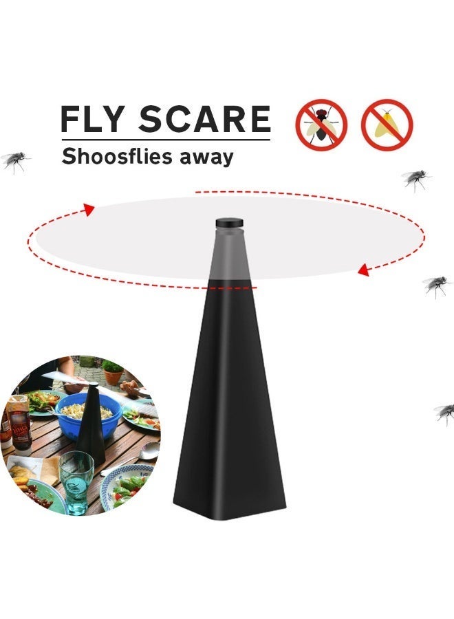 Y&D 3PCS Glovv Fly Fans for Tables, Food Fans to Keep Flies Away Indoor Outdoor, Bug Deterrent Spinners Portable Battery Powered Flies Table Top Fan for Dinner Home, Camping, Picnic (Black 3 Pack) - Image 1
