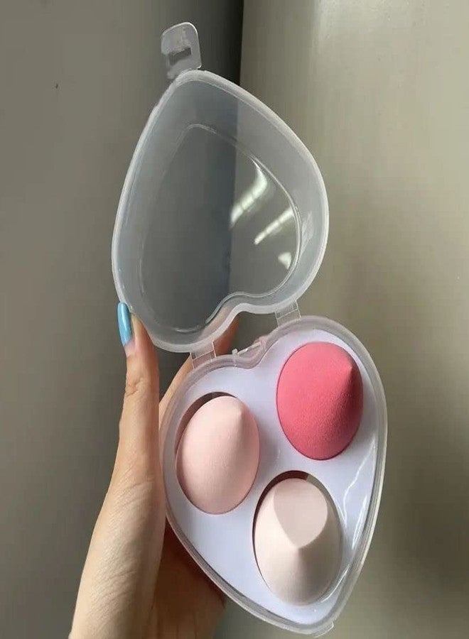 ساناينا مجموعة إسفنجات مكياج سونينا، إسفنجات بيوتي بلندر مخملية ناعمة مع علبة، تستخدم لبودرة الأساس، كريم الأساس، الكونسيلر، إسفنجات مكياج العيون والوجه للنساء (4 قطع) (قد يختلف اللون) - Image 2