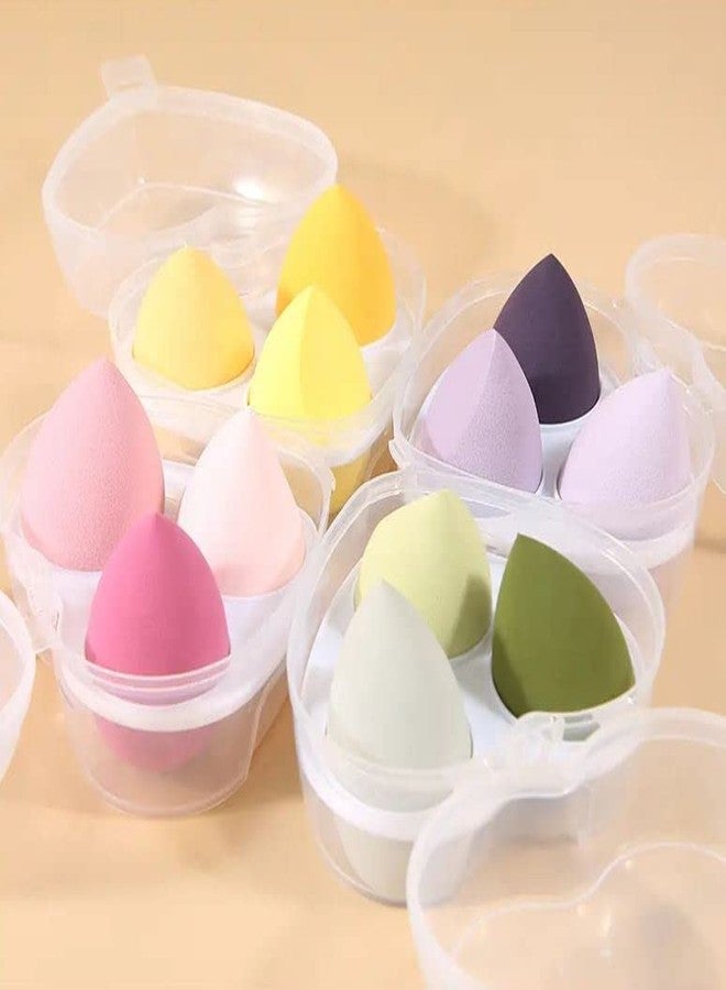 ساناينا مجموعة إسفنجات مكياج سونينا، إسفنجات بيوتي بلندر مخملية ناعمة مع علبة، تستخدم لبودرة الأساس، كريم الأساس، الكونسيلر، إسفنجات مكياج العيون والوجه للنساء (4 قطع) (قد يختلف اللون) - Image 3