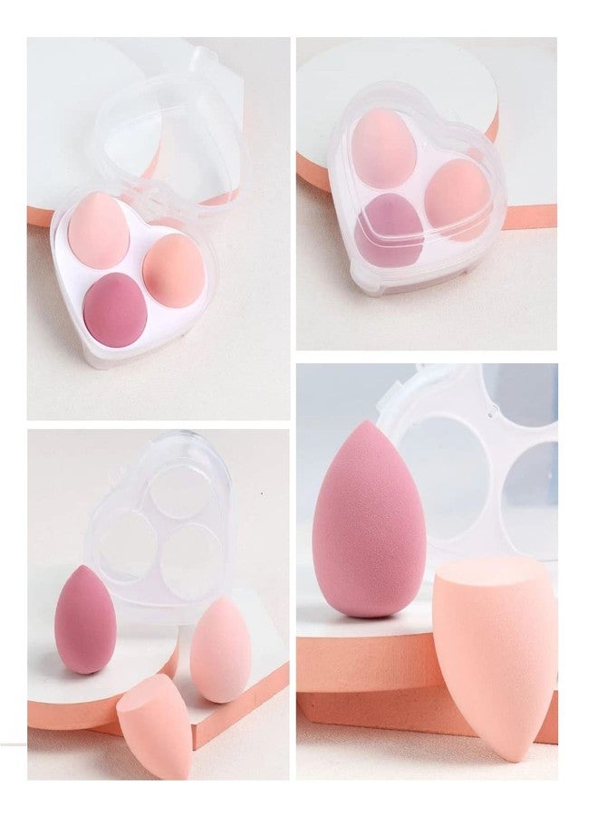 ساناينا مجموعة إسفنجات مكياج سونينا، إسفنجات بيوتي بلندر مخملية ناعمة مع علبة، تستخدم لبودرة الأساس، كريم الأساس، الكونسيلر، إسفنجات مكياج العيون والوجه للنساء (4 قطع) (قد يختلف اللون) - Image 4