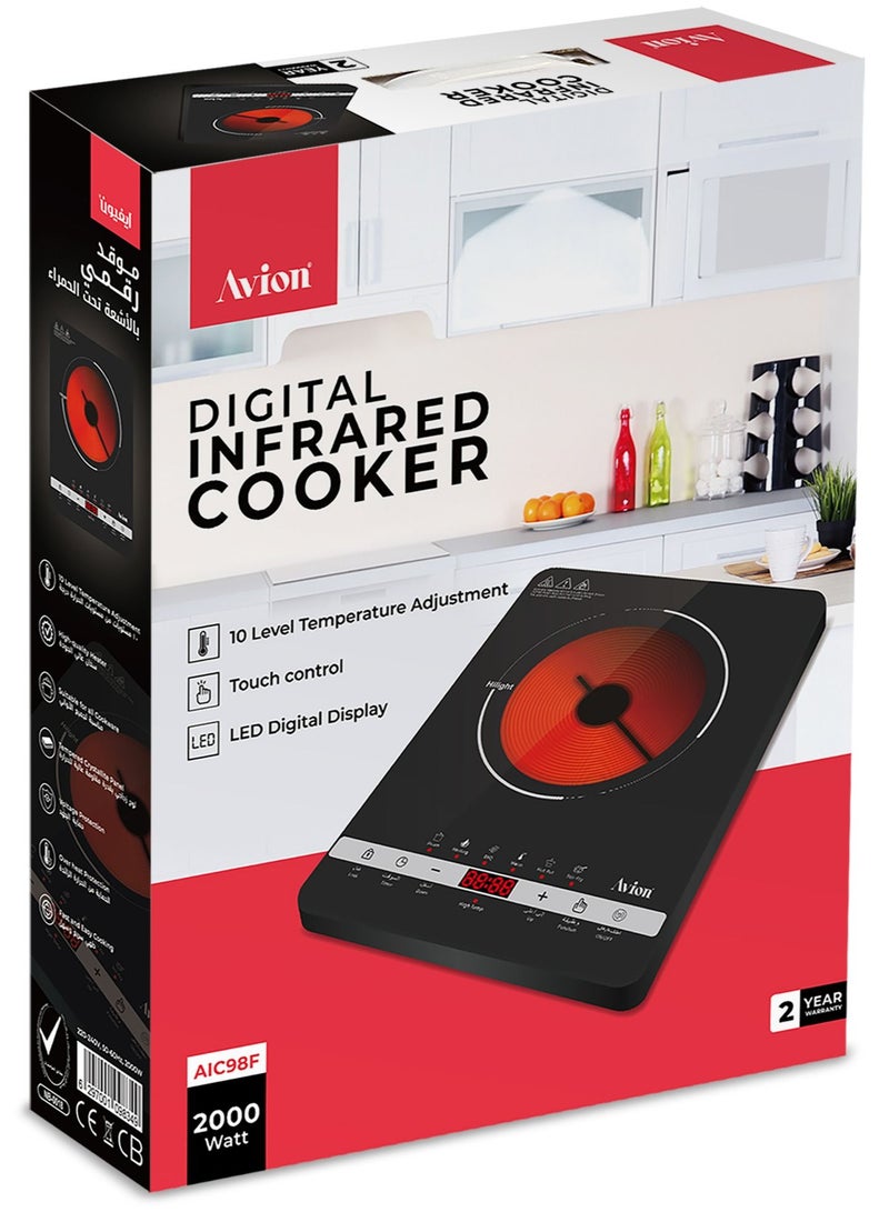 Avion Digital Infrared Cooker | 10 Temperature Levels Adjustment | LED Display | Overheat Protection | Touch control. - Image 4