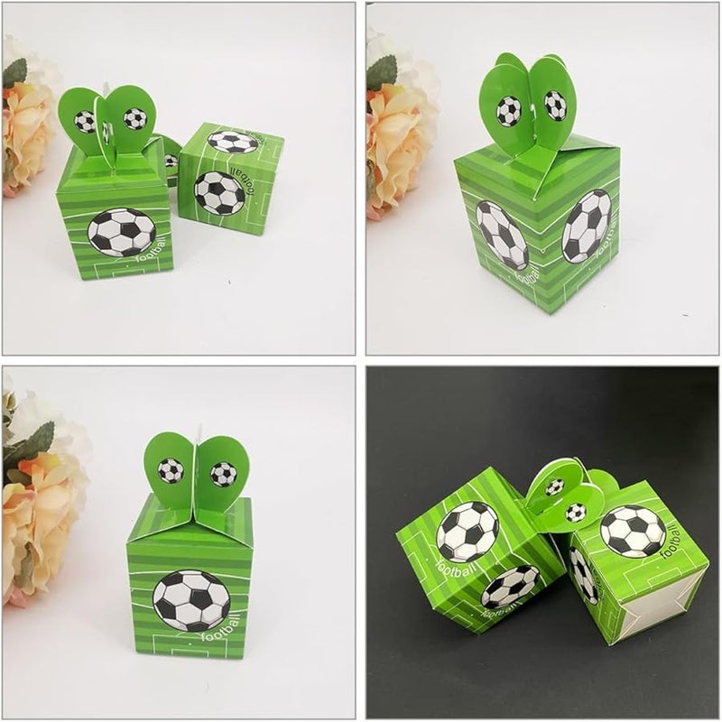 صناديق حلوى ذات طابع كرة القدم صناديق حلوى بنمط كرة القدم 50 قطعة ديكورات حفلات - Image 4