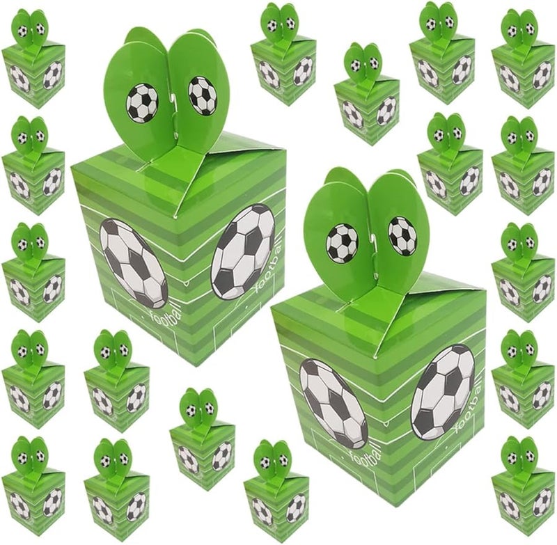 صناديق حلوى ذات طابع كرة القدم صناديق حلوى بنمط كرة القدم 50 قطعة ديكورات حفلات - Image 2
