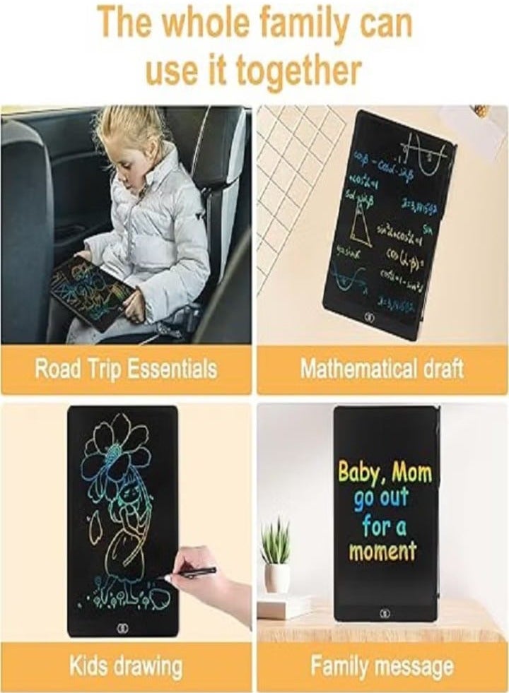 16 Inch LCD Writing Tablet for Kids, Colorful Drawing Board for Kids, Erasable and Reusable Electronic Drawing Board, LCD Drawing Tablet for Toddlers - Black - Image 3