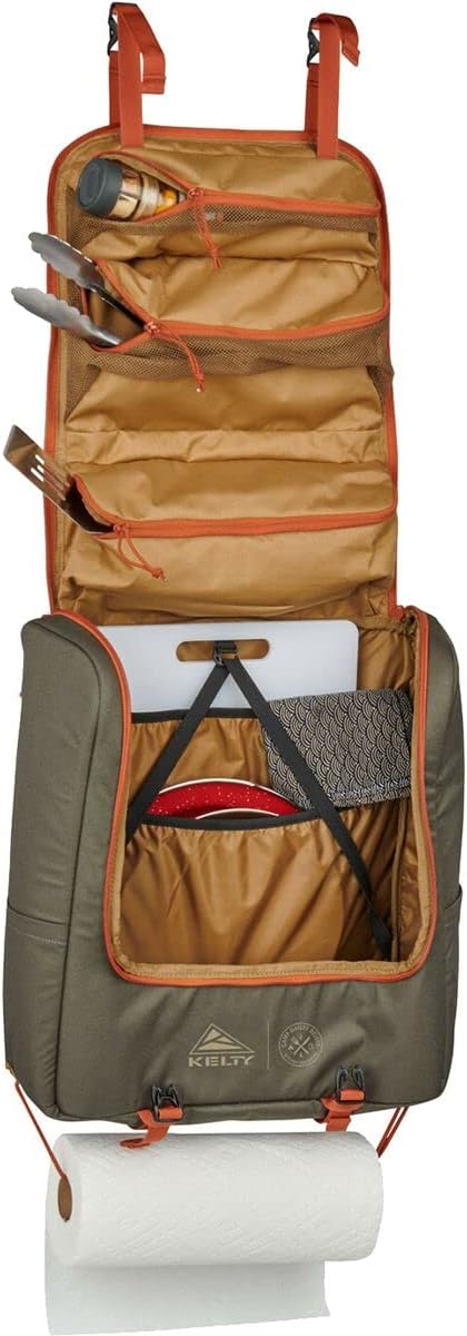 Kelty Kelty Camp Galley Deluxe  Camp Kitchen Organization Kit Deep Pockets Paper Towel Holder Zippered Compartments for Outdoor Cooking Essentials  - Image 3