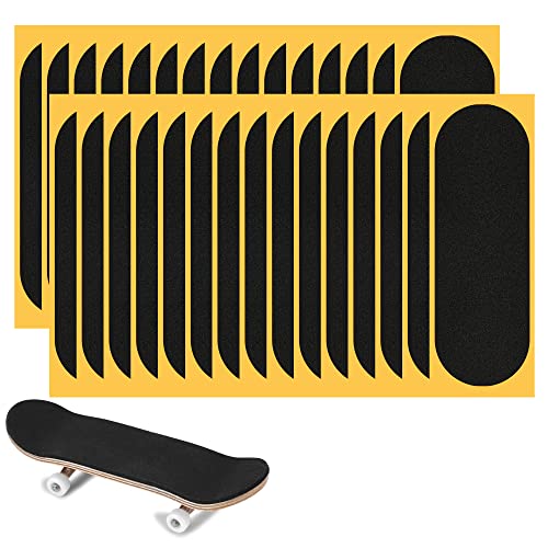 WINDIR 24pcs Grip Tape for Fingerboards,Precut 28×100mm Pro Finger Toys Foam Grip Tape, Professional Black Wooden MiNi Skateboards (24pcs Precut) - Image 1